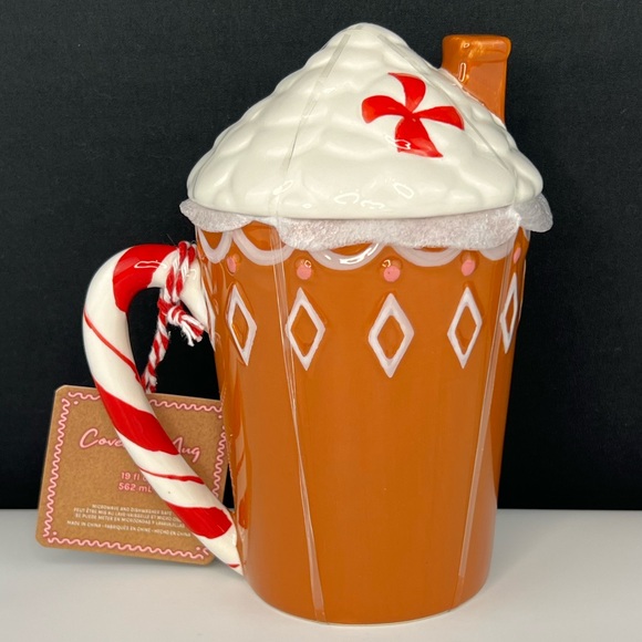 Global Design - ‘Gingerbread House - lid’ ceramic mug. NWT - Picture 2 of 2